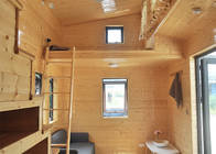 車輪および3つの寝室のマイクロ プレハブのEcoの家の軽い鋼鉄プレハブの贅沢で小さい家