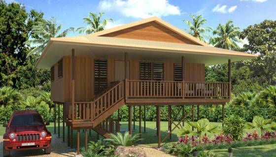 熱販売のプレハブの軽い鉄骨構造はタイの3つの寝室が付いている木の家のバンガローを休暇を過ご