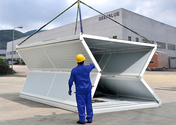 安く20FTの緊急の小屋として40FTプレハブの折り畳み式のフラット パックのモジュラー折りたたみの容器の家