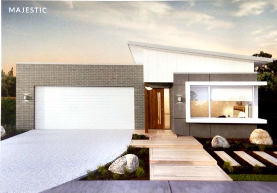 アルミ合金/PVC窓付きのプレハブ住宅軽量鉄骨構造バンガロー