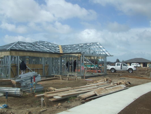 耐久のプレハブの家、軽い鉄骨フレームの家の専門の設計