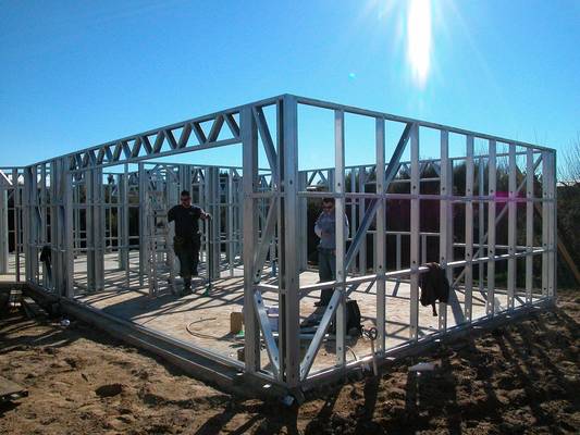 Light Gauge Steel Framing House Structure , Quick Installation Light Steel Frame Housing