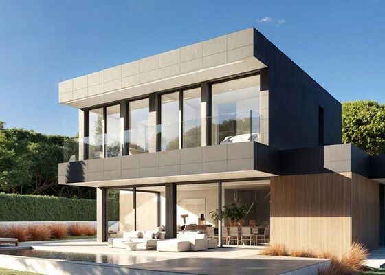 アメリカ標準的な豪華プリファブ家庭用キット 広々とした 調整可能なパネル付きシステムプラン