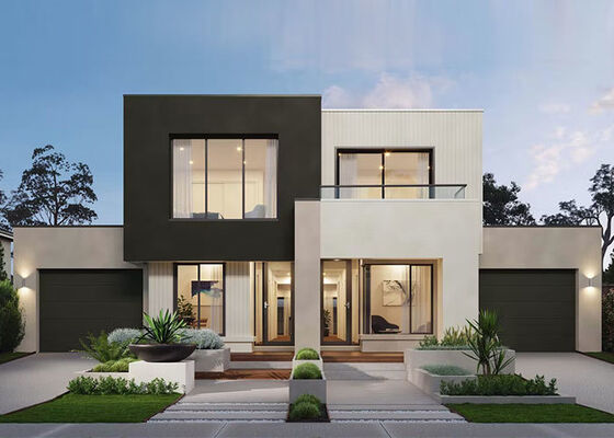 カスタマイズされたモダンな軽量鉄骨構造プレハブ別荘ハウスフレームモジュールキット（3ベッドルーム用）