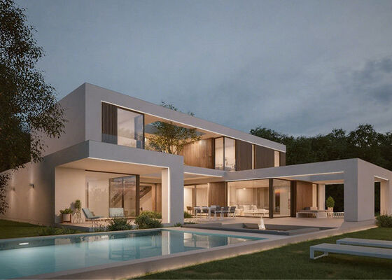 モダンデザイン モジュール式住宅 プリファブリ リビングハウス AS/US 標準のパネル付き住宅キット