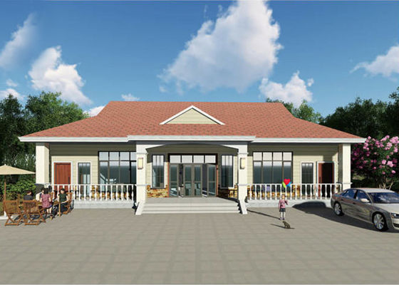 ガレージ付き一戸建て住宅、軽量鋼製プレハブモジュラー住宅キット、CE規格付きヴィラ