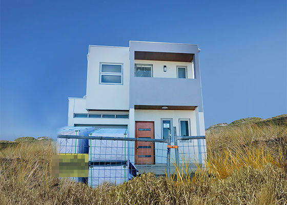 速やかに 建設 さ れ た プリファブ ビラ:オーストラリア の 基準 に 準じ て ブルー スコップ 鋼 で 設計 さ れ た